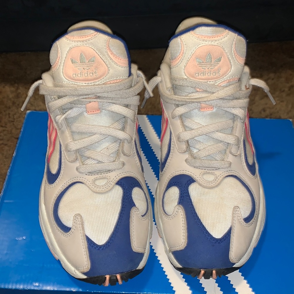 Navy blue , grey and pink adidas yung 1
